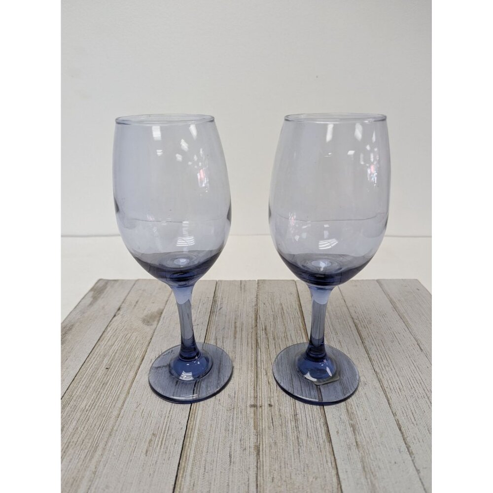 Vintage Set Of 2 Purple Cristar Columbia Wine Water Glasses